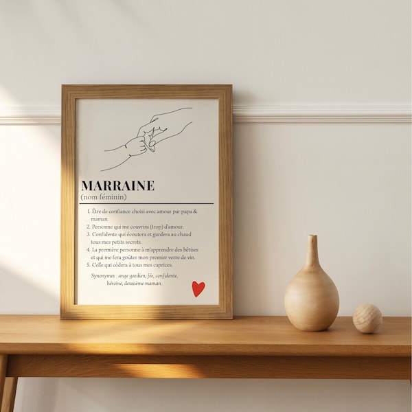 Affiche définition marraine personnalisable