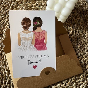 Carte demande témoin mariage Veux-tu être ma témoin image 6