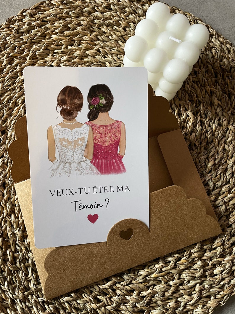 Carte demande témoin mariage Veux-tu être ma témoin image 6