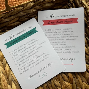 Cartes 10 commandements témoin - demande témoin mariage homme, demande témoin mariage femme image 2