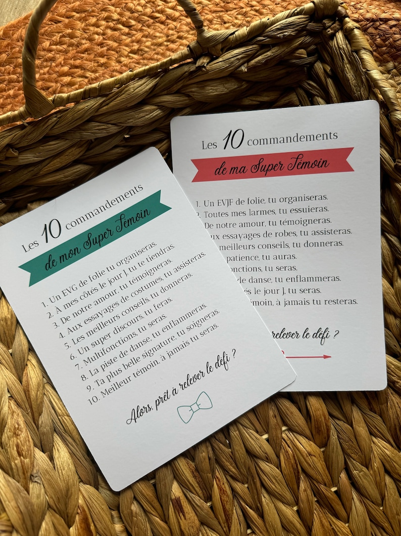 Cartes 10 commandements témoin - demande témoin mariage homme, demande témoin mariage femme image 2