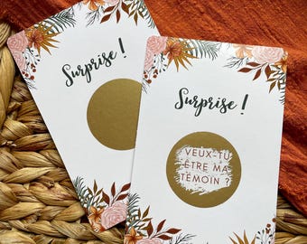 Carte à gratter demande témoin mariage  "veux-tu être ma témoin ?" - cadeau original demande témoin