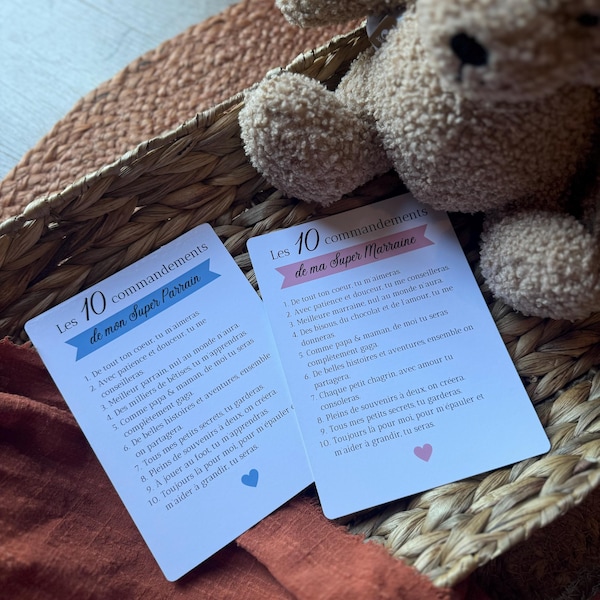 10 Commandments Card for Godparents