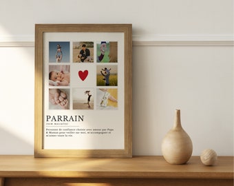 Personalized godfather poster, godfather christening gift, godfather gift