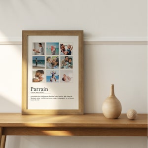 Personalized godfather definition poster with photos - godfather gift