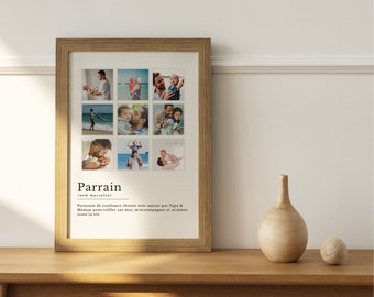 Personalized godfather definition poster with photos - godfather gift