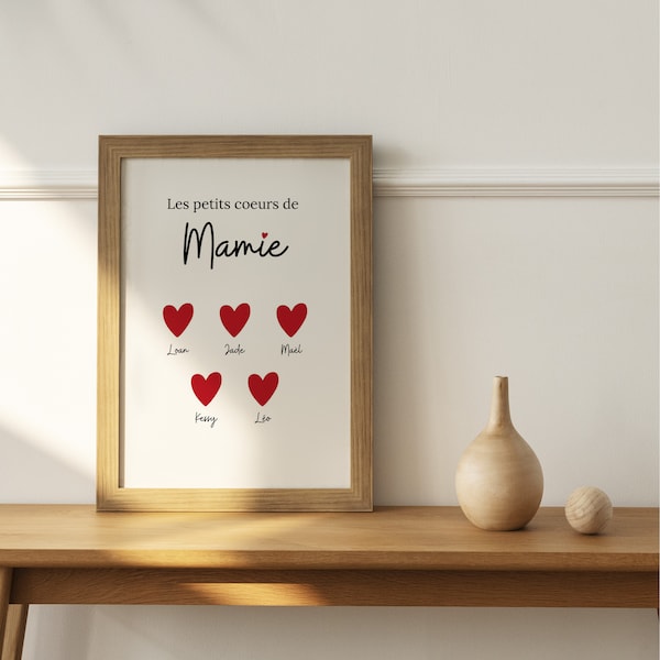 Personalisiertes Poster „Omas kleine Herzen“, Oma-Geschenk, Großmuttertag