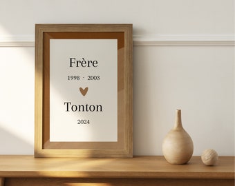 Affiche annonce grossesse tonton, cadeau tonton personnalisé