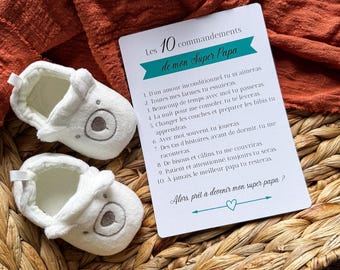 Carte 10 commandements papa - annonce grossesse futur papa