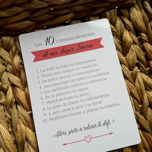 Cartes 10 commandements témoin - demande témoin mariage homme, demande témoin mariage femme image 3