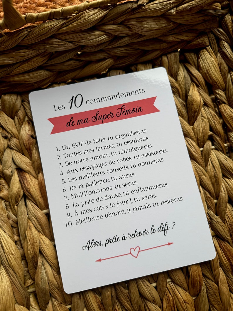 Cartes 10 commandements témoin - demande témoin mariage homme, demande témoin mariage femme image 3