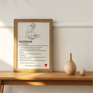 Personalized teacher definition poster, end-of-year teacher gift