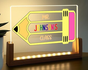 Benutzerdefinierte Geschenk für Lehrer, Bleistift Dekorationen, Lehrer Dekor, Back to School 2025, Bleistift Licht Schild, Bleistift Nachtlicht, Lehrer Licht Kunst