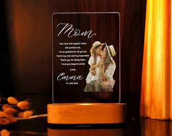 Custom Photo Gift for Mum - Photo Plaque for Mother - Best Mom - First Mothers Day - New Mommy Gift - Portrait from Photo - Sentimental Gift