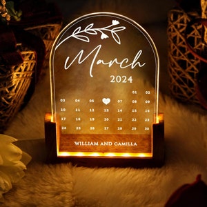 Married Calendar Acrylic Plaque - Wedding Gift for Couple - Married Plaque Gift for Couple - Personalized Wedding Gift - Wedding Keepsake