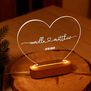 Custom LED Name Light - Custom Wedding Gift - Gift for Wife / Husband - Bedroom Lamp - Bridal Shower Gift - Gift for Boyfriend / Girlfriend
