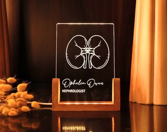 Personalized Kidney Lamp for Urology Student - Custom Doctor Gifts - Medical Student Graduation Gift - Gifts for Doctors - Nephrologist Gift