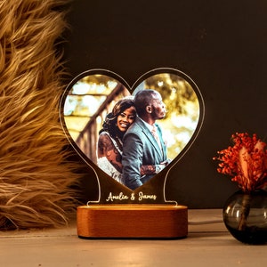 Personalize Gift with Photo Light - Anniversary Gift for Partner - 1st 5th 10th Anniversary Gift - Wedding Gift - Engagement Gifts for Her