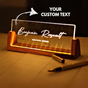 Personalized Desk Name Plate - New Job Gift - Office Decor for Men - Custom Name Sign Gifts - Corporate Gifts - Promotion Gifts - Boss Gifts