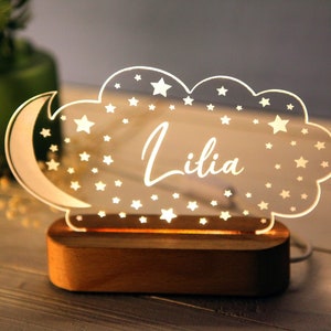 Gepersonaliseerd nachtlampje - kindercadeau - decoratie babykamer - kerstcadeau voor baby en peuter - pasgeboren babynaam cadeau - peutercadeaus