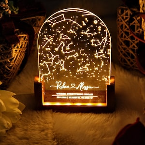 Mappa stellare personalizzata - Mappa delle costellazioni, data e luogo - La notte in cui ci siamo incontrati - Regalo di Natale per fidanzata o fidanzato - Natale per coppie
