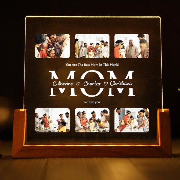 Personalized Photo Night Light - Mother Gift - Mothers Day Gift - Best Mom - First Mothers Day - Picture Gift Ideas - Mom Gift from Daughter