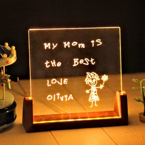 Carta personalizada escrita a mano de mamá - Regalos de cumpleaños de mamá - Luz de exhibición escrita a mano - Regalo de día especial - Regalo para mamá - Regalo sentimental