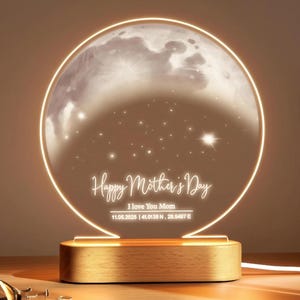 Personalisierte Mom Mondphase - Geburtstagsgeschenk für Mama - Geschenkideen zum Muttertag - Personalisierte Mondphase nach Datum Geschenk - Muttertagsplakette