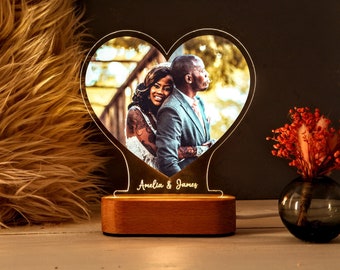 Personalize Gift with Photo Light - Anniversary Gift for Partner - 1st 5th 10th Anniversary Gift - Wedding Gift - Engagement Gifts for Her