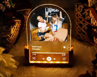 Best Friend Perfect Birthday Gifts - Personalized Song Plaque - Custom Album Cover - Girlfriend Boyfriend Gift - Friendship Gift - BFF Gift