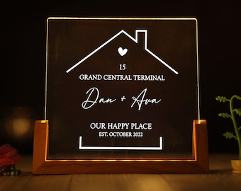 Custom New Home Night Light - New Home Gifts - Entryway Decor - Christmas Gift - Housewarming - Our First Home - New Home Gift for Couple