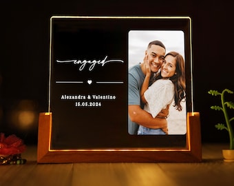 Personalized Engagement Gift - Engagement Picture Frame - Engagement Photo Gift - Minimalist Engagement Gift - Newly Engaged Gift for Couple