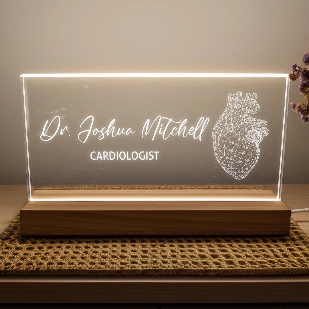 Personalized Cardiologist Name Light, Heart Doctor LED Sign, Surgeon ...