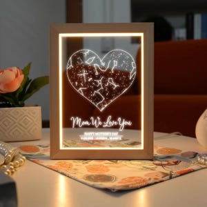 Veilleuse personnalisée carte des étoiles - Cadeau maman personnalisé - Cadeau fête des mères - Cadeau d'anniversaire pour maman - Constellation d'étoiles gravée - Carte des étoiles cadeau