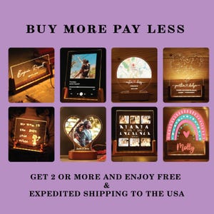 Personalized Couple LOVE LED Night Light, Sentimental Home Decor Gift for Anniversary, Valentines Day, Birthday Gift for Girlfriend Wife image 8