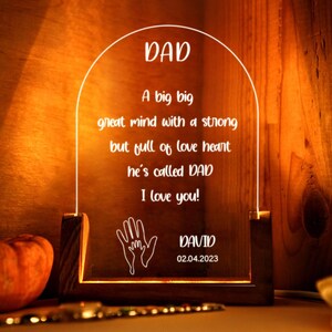 Custom Dad Night Light - Best Dad Ever - Daddy Gift - Gift for Dad - New Dad Personal Gift - New Fathers Day Presents - 1st Fathers Day Gift