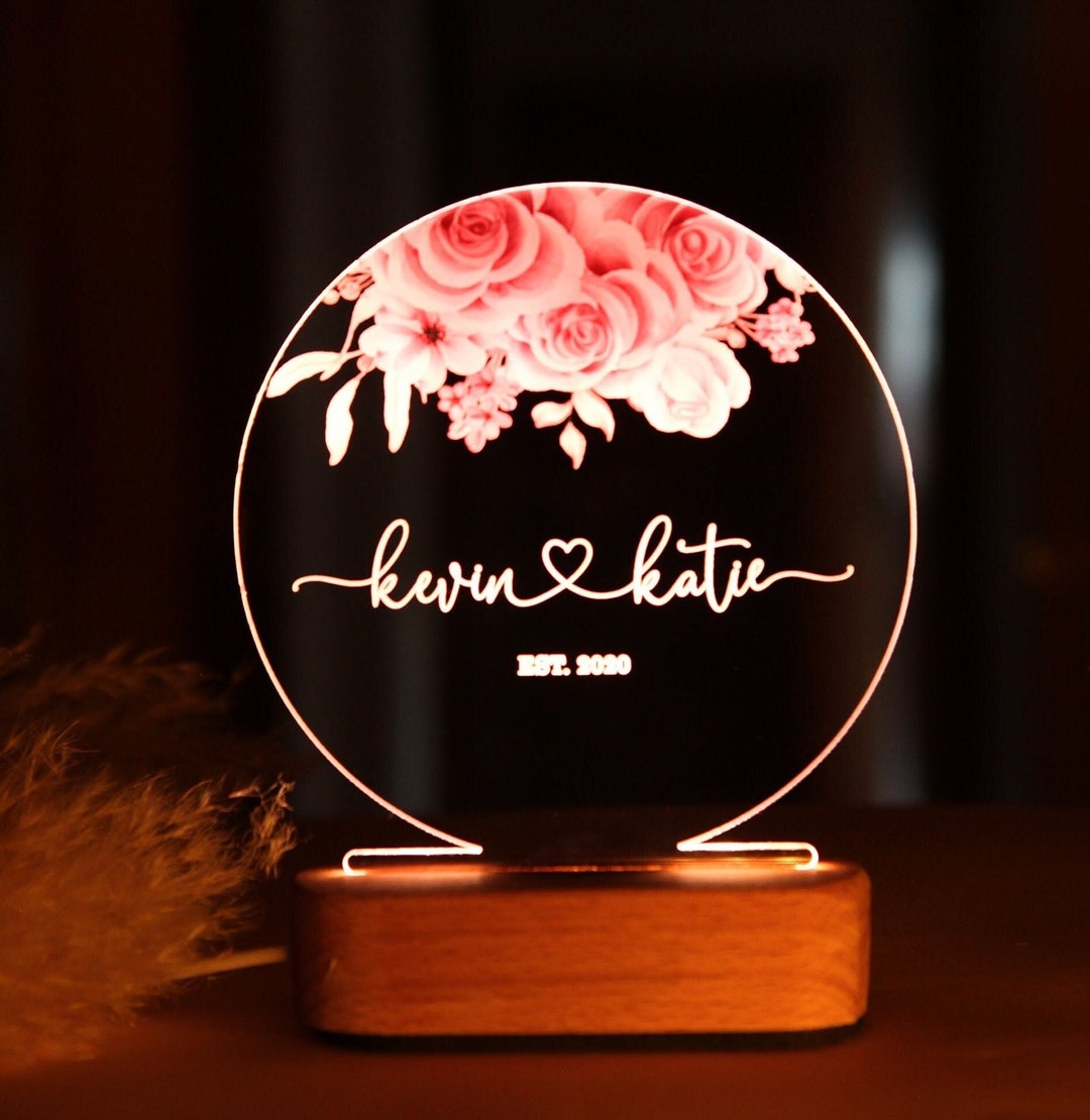 Custom Night Light as Valentine's Day Gift 1st Anniversary Gift Wedding