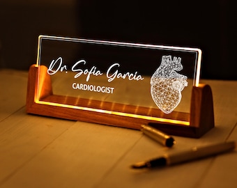 Heart Surgeon Personalized 3D Lamp - Unique Doctor Gift - Heart Surgery Gift - Customized Gifts for Heart Doctor - Cardiologist Gift Ideas