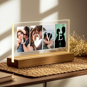 Personalized Couple LOVE LED Night Light, Sentimental Home Decor Gift for Anniversary, Valentines Day, Birthday Gift for Girlfriend Wife