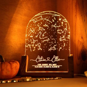 Lámpara de carta de constelación personalizada Mapa de estrellas de regalo en luz nocturna Regalo para novio / novia Regalo de carta de estrellas para parejas Domed