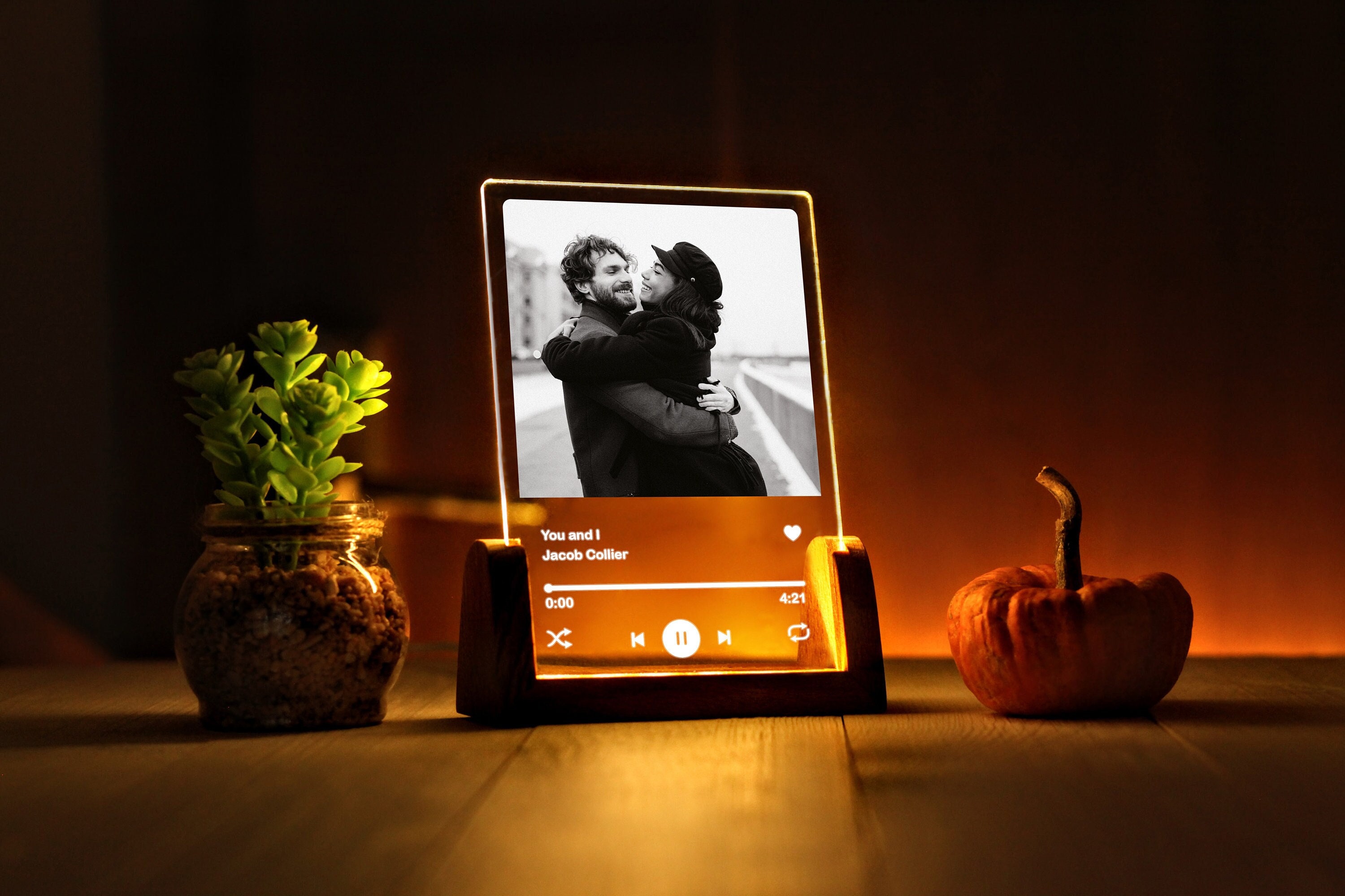 Custom Picture Song Lamp - Personalized Music Gift - Valentines Day Gifts for Parents - Valentines Couple Gifts - Christmas Gift for Her Him