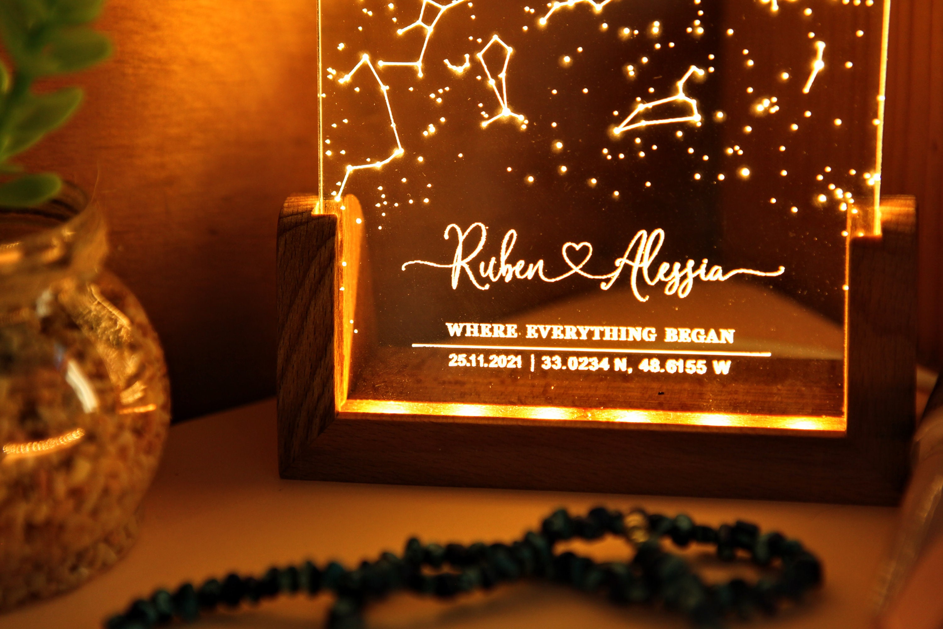 Personalized Star Map by Date Plaque-Custom Star Map Night Light for M –  customgiftshops