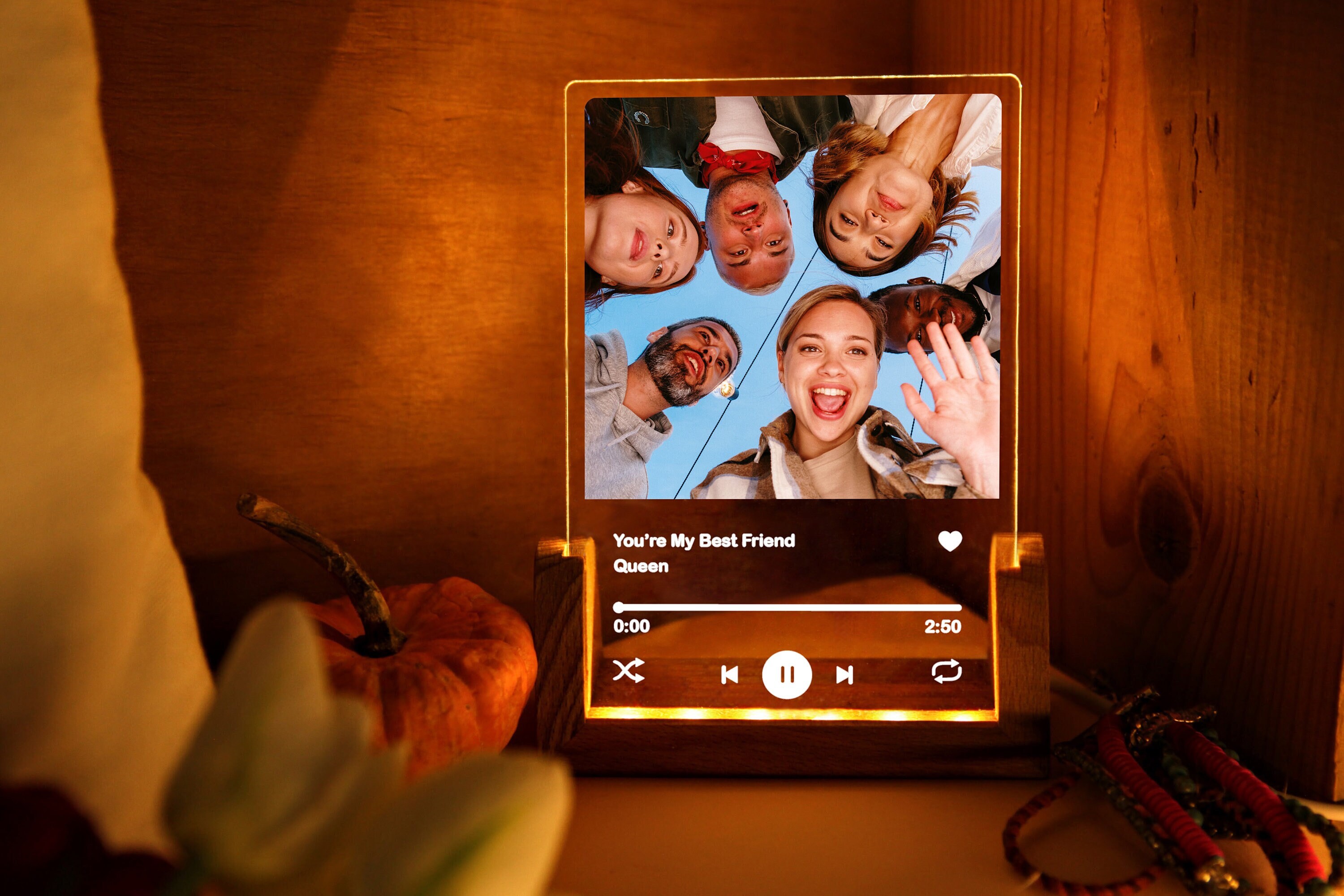 Custom Song Lamp with Photo - Album Cover - Acrylic Music Plaque - Anniversary Birthday Gifts - Music Lover - Gift for Bestie - Best Friends