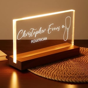 Custom Desk Name Plate for Pediatricians, Personalized Pediatrician Gift, Doctor Graduation Gift, Doctor Desk Name Plate, Nurses Graduation