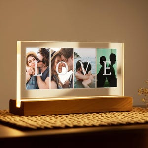 Personalized Couple LOVE LED Night Light, Sentimental Home Decor Gift for Anniversary, Valentines Day, Birthday Gift for Girlfriend Wife