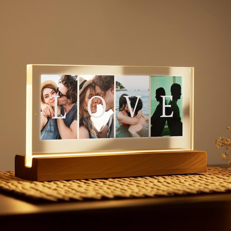 Personalized Couple LOVE LED Night Light, Sentimental Home Decor Gift for Anniversary, Valentines Day, Birthday Gift for Girlfriend Wife