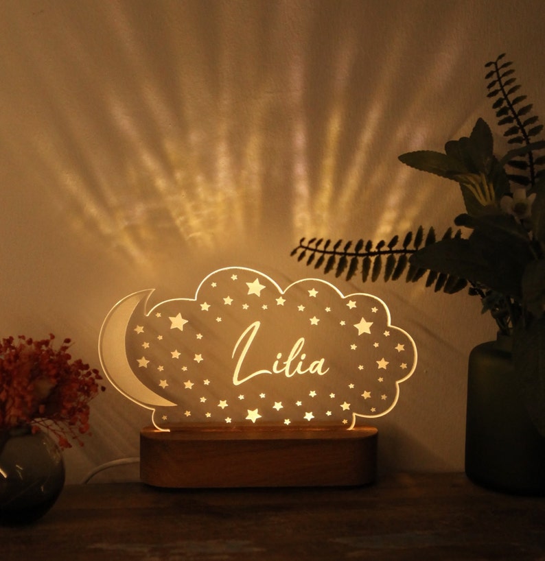 Personalized Night Light Kids Gift Baby Room Decor Christmas Gift for Baby and Toddler Newborn Boy Girl Name Gift Toddler Gifts image 2