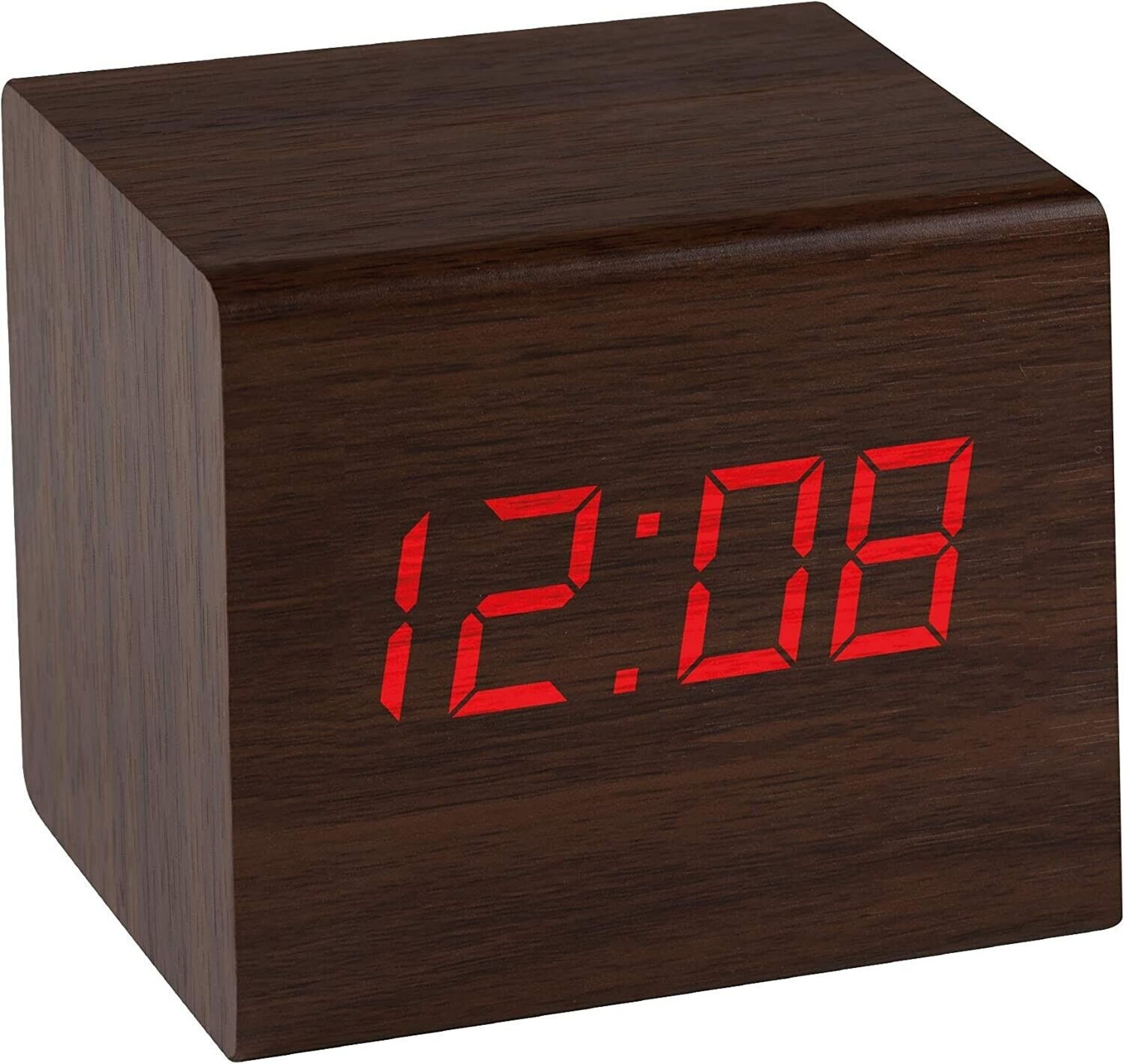 Digital Alarm Clock Indoor Temp Desktop Free Standing Wood USB Etsy