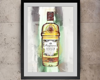 Tanqueray Sevilla Gin | Tanqueray | Bottle | Bar | Abstract Art | Wall Art | Poster | Print | Home Decor