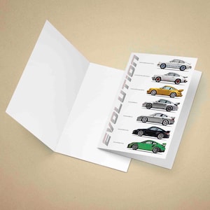 Porsche 911 evolution from the 901 Carrera to the 991 GT2 RS | Generation | Evolution | Greetings Card | Birthday Card image 2